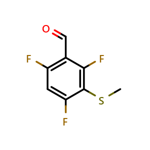 Chemical structure of 2,4,6-trifluoro-3-(methylthio)benzaldehyde , CAS 2921753-92-4, AChemBlock AD292831