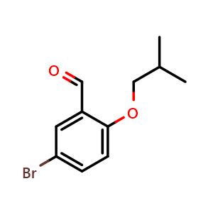 Chemical structure of 5-bromo-2-isobutoxybenzaldehyde , CAS 222315-01-7, AChemBlock AD292841