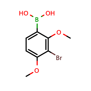 Chemical structure of (3-Bromo-2,4-dimethoxyphenyl)boronic acid , CAS 949146-53-6, AChemBlock AD292844