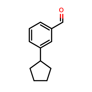 Chemical structure of 3-cyclopentylbenzaldehyde , CAS 201851-05-0, AChemBlock AD292845