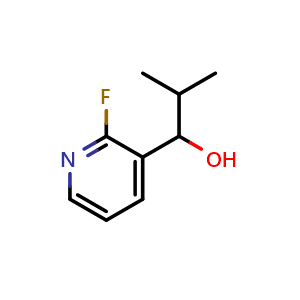 Chemical structure of 1-(2-fluoropyridin-3-yl)-2-methylpropan-1-ol , CAS 1514719-73-3, AChemBlock AD292856