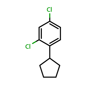 Chemical structure of 2,4-dichloro-1-cyclopentylbenzene , CAS 2921757-75-5, AChemBlock AD292859