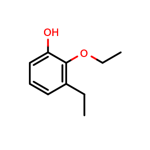 Chemical structure of 2-ethoxy-3-ethylphenol , CAS 2386839-65-0, AChemBlock AD292860