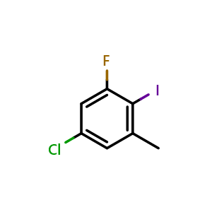Chemical structure of 5-chloro-1-fluoro-2-iodo-3-methylbenzene , CAS 939990-13-3, AChemBlock AD292862