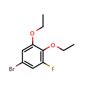 Chemical structure of 5-Bromo-1,2-diethoxy-3-fluorobenzene , CAS 876861-32-4, AChemBlock AD292866