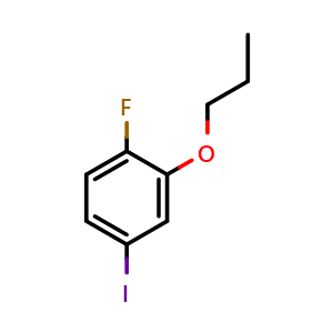 Chemical structure of 1-fluoro-4-iodo-2-propoxybenzene , CAS 2921907-92-6, AChemBlock AD292869