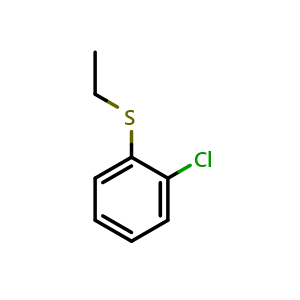 Chemical structure of (2-chlorophenyl)(ethyl)sulfane , CAS 34126-37-9, AChemBlock AD292873