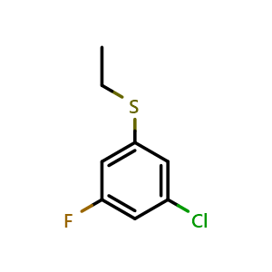 Chemical structure of (3-chloro-5-fluorophenyl)(ethyl)sulfane , CAS 1314966-90-9, AChemBlock AD292878