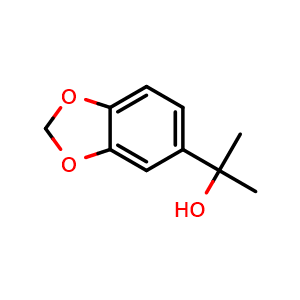 Chemical structure of 2-(Benzo[d][1,3]dioxol-5-yl)propan-2-ol , CAS 119055-66-2, AChemBlock AD292879