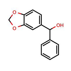 Chemical structure of benzo[d][1,3]dioxol-5-yl(phenyl)methanol , CAS 4382-91-6, AChemBlock AD292880