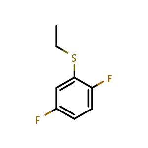 Chemical structure of (2,5-difluorophenyl)(ethyl)sulfane , CAS 1823329-95-8, AChemBlock AD292881