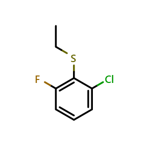 Chemical structure of (2-chloro-6-fluorophenyl)(ethyl)sulfane , CAS 2921875-51-4, AChemBlock AD292883