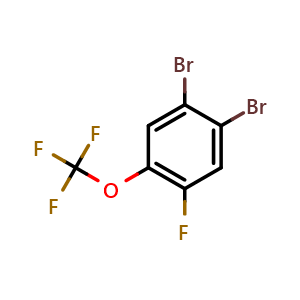 Chemical structure of 1,2-dibromo-4-fluoro-5-(trifluoromethoxy)benzene , CAS 1804935-11-2, AChemBlock AD292891