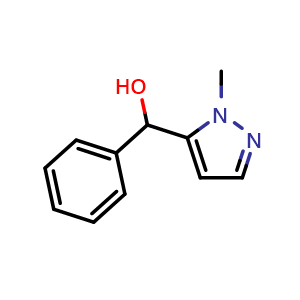 Chemical structure of (1-methyl-1H-pyrazol-5-yl)(phenyl)methanol , CAS 32500-65-5, AChemBlock AD292900