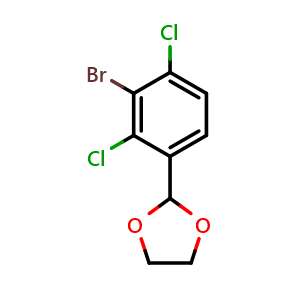 Chemical structure of 2-(3-bromo-2,4-dichlorophenyl)-1,3-dioxolane , CAS 2921855-87-8, AChemBlock AD292905