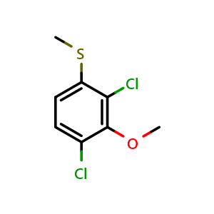 Chemical structure of (2,4-dichloro-3-methoxyphenyl)(methyl)sulfane , CAS 2705953-04-2, AChemBlock AD292906