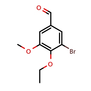 Chemical structure of 3-Bromo-4-ethoxy-5-methoxybenzaldehyde , CAS 90109-65-2, AChemBlock AD292912