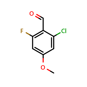 Chemical structure of 2-Chloro-6-fluoro-4-methoxybenzaldehyde , CAS 931414-02-7, AChemBlock AD292916