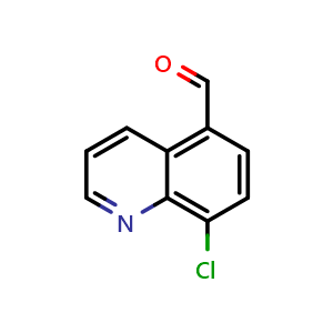 Chemical structure of 8-chloroquinoline-5-carbaldehyde , CAS 1935427-36-3, AChemBlock AD292922