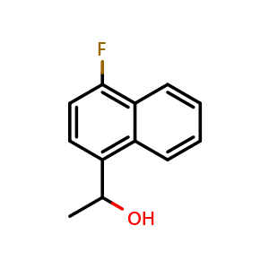 Chemical structure of 1-(4-fluoronaphthalen-1-yl)ethanol , CAS 1800-67-5, AChemBlock AD292924