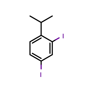 Chemical structure of 2,4-diiodo-1-isopropylbenzene , CAS 1369837-13-7, AChemBlock AD292929