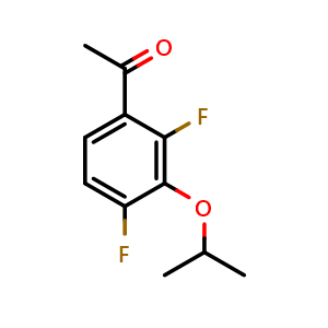 Chemical structure of 1-(2,4-difluoro-3-isopropoxyphenyl)ethanone , CAS 2921910-23-6, AChemBlock AD292952