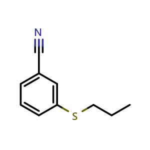 Chemical structure of 3-(propylthio)benzonitrile , CAS 1603026-03-4, AChemBlock AD292972