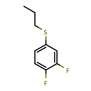 Chemical structure of (3,4-difluorophenyl)(propyl)sulfane , CAS 1850833-86-1, AChemBlock AD292974