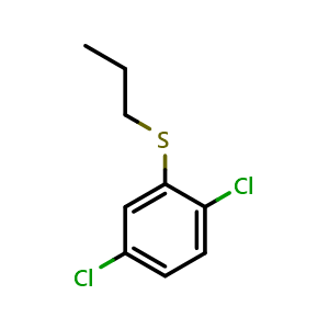 Chemical structure of (2,5-dichlorophenyl)(propyl)sulfane , CAS 16155-33-2, AChemBlock AD292975