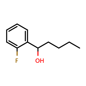 Chemical structure of 1-(2-fluorophenyl)pentan-1-ol , CAS 478076-42-5, AChemBlock AD292983