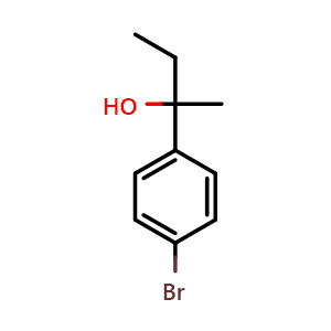Chemical structure of 2-(4-bromophenyl)butan-2-ol , CAS 58977-33-6, AChemBlock AD292988