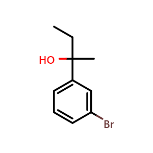 Chemical structure of 2-(3-bromophenyl)butan-2-ol , CAS 58977-32-5, AChemBlock AD292989