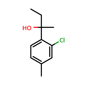 Chemical structure of 2-(2-chloro-4-methylphenyl)butan-2-ol , CAS 2969340-67-6, AChemBlock AD292993