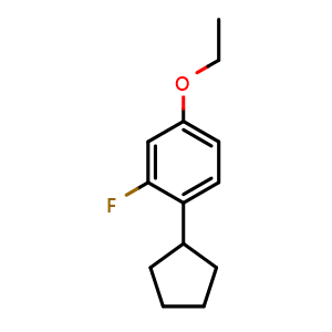 Chemical structure of 1-cyclopentyl-4-ethoxy-2-fluorobenzene , CAS 2921859-79-0, AChemBlock AD293005