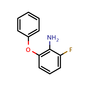 Chemical structure of 2-fluoro-6-phenoxyaniline , CAS 1178028-54-0, AChemBlock AD293013