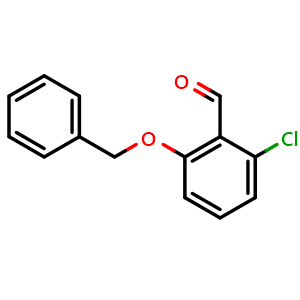 Chemical structure of 2-Chloro-6-(phenylmethoxy)benzaldehyde , CAS 1021241-71-3, AChemBlock AD293015