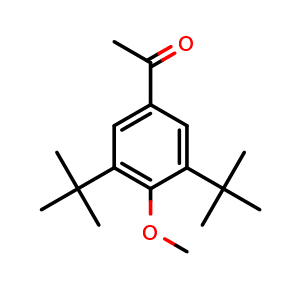 Chemical structure of 1-(3,5-di-tert-butyl-4-methoxyphenyl)ethanone , CAS 30492-50-3, AChemBlock AD293020
