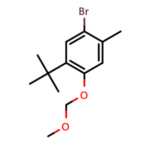 Chemical structure of 1-bromo-5-(tert-butyl)-4-(methoxymethoxy)-2-methylbenzene , CAS 2921879-29-8, AChemBlock AD293022