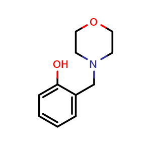 Chemical structure of 2-(morpholinomethyl)phenol , CAS 4438-01-1, AChemBlock AD293032