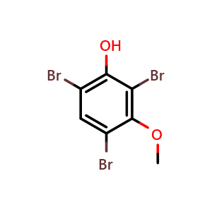 Chemical structure of 2,4,6-tribromo-3-methoxyphenol , CAS 24967-79-1, AChemBlock AD293034