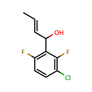 Chemical structure of (E)-1-(3-chloro-2,6-difluorophenyl)but-2-en-1-ol , CAS 2921912-69-6, AChemBlock AD293048