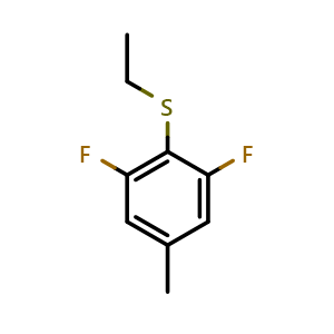 Chemical structure of (2,6-difluoro-4-methylphenyl)(ethyl)sulfane , CAS 2921879-44-7, AChemBlock AD293052