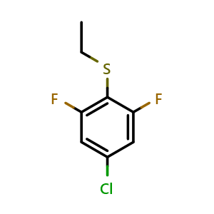 Chemical structure of (4-chloro-2,6-difluorophenyl)(ethyl)sulfane , CAS 2921897-51-8, AChemBlock AD293053