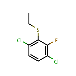 Chemical structure of (3,6-dichloro-2-fluorophenyl)(ethyl)sulfane , CAS 2921858-78-6, AChemBlock AD293067
