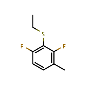 Chemical structure of (2,6-difluoro-3-methylphenyl)(ethyl)sulfane , CAS 2921849-38-7, AChemBlock AD293068