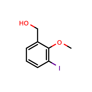 Chemical structure of (3-iodo-2-methoxyphenyl)methanol , CAS 958646-54-3, AChemBlock AD293071