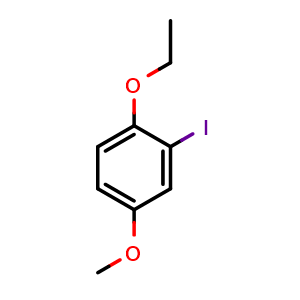 Chemical structure of 1-ethoxy-2-iodo-4-methoxybenzene , CAS 1571075-40-5, AChemBlock AD293073