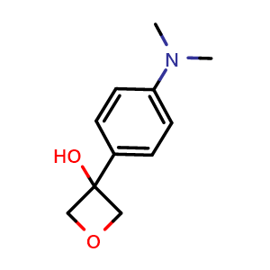 Chemical structure of 3-(4-(dimethylamino)phenyl)oxetan-3-ol , CAS 1903713-01-8, AChemBlock AD293078