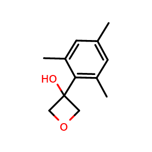 Chemical structure of 3-mesityloxetan-3-ol , CAS 1903789-48-9, AChemBlock AD293080