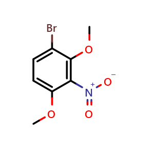 Chemical structure of 1-Bromo-2,4-dimethoxy-3-nitrobenzene , CAS 860687-63-4, AChemBlock AD293083